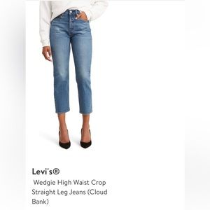 Levi Wedgie High waisted cropped straight leg jeans